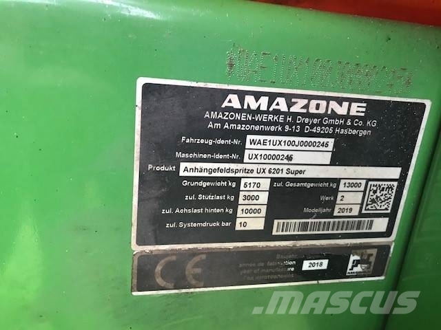 Amazone UX 6201 Super Vučene prskalice