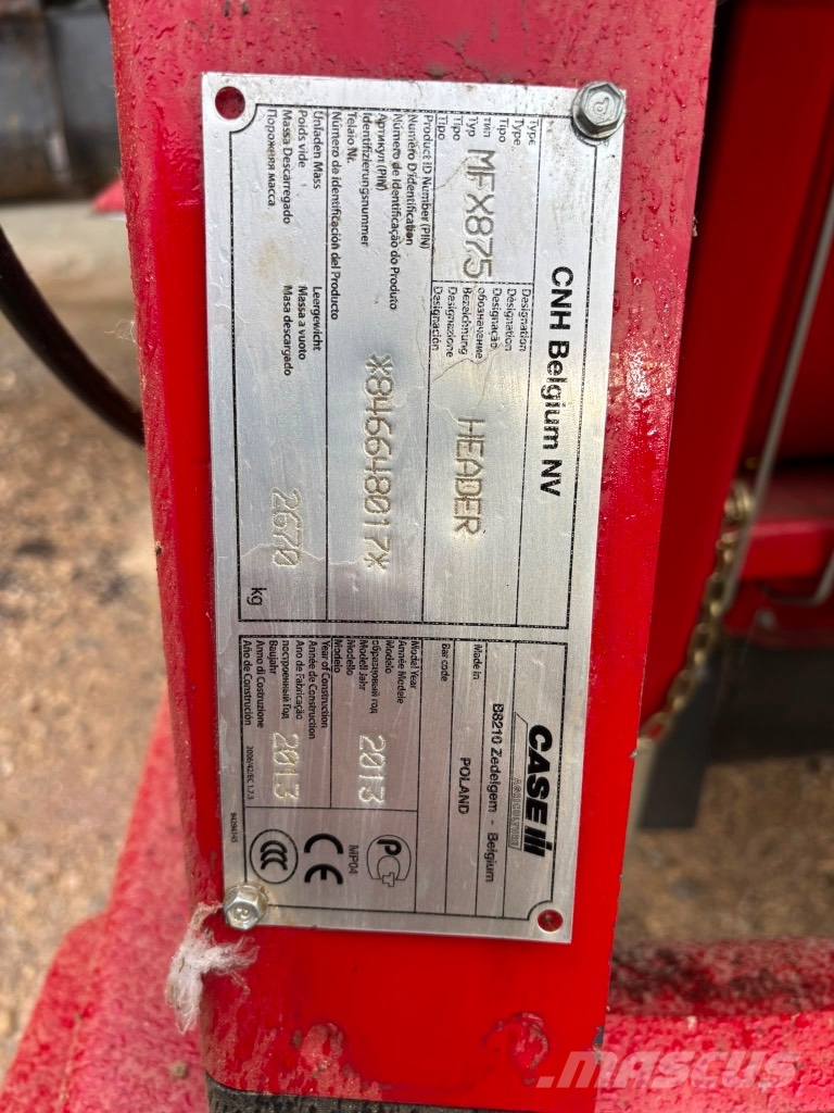Case IH Mfx 875 聯合收穫機配件