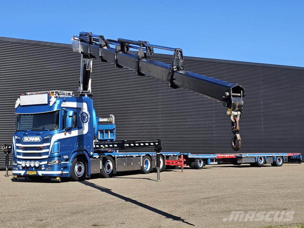 Scania R520 V8 8x2/6 / HMF 70 tm + JUMBO AANHANGER 크레인 트럭
