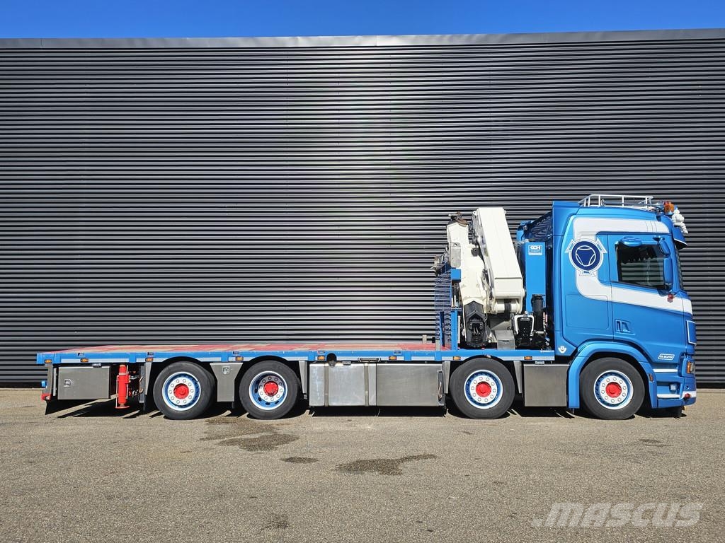 Scania R520 V8 8x2/6 / HMF 70 tm + JUMBO AANHANGER 크레인 트럭