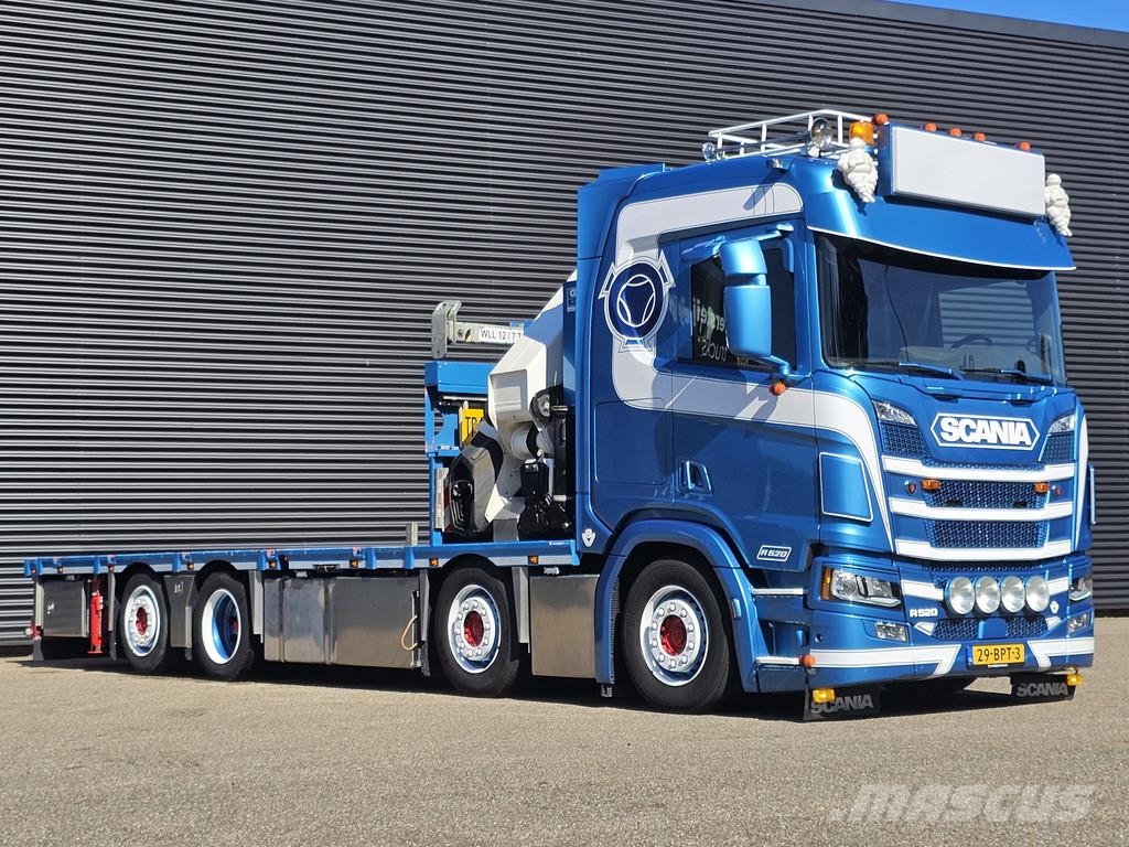 Scania R520 V8 8x2/6 / HMF 70 tm + JUMBO AANHANGER 크레인 트럭