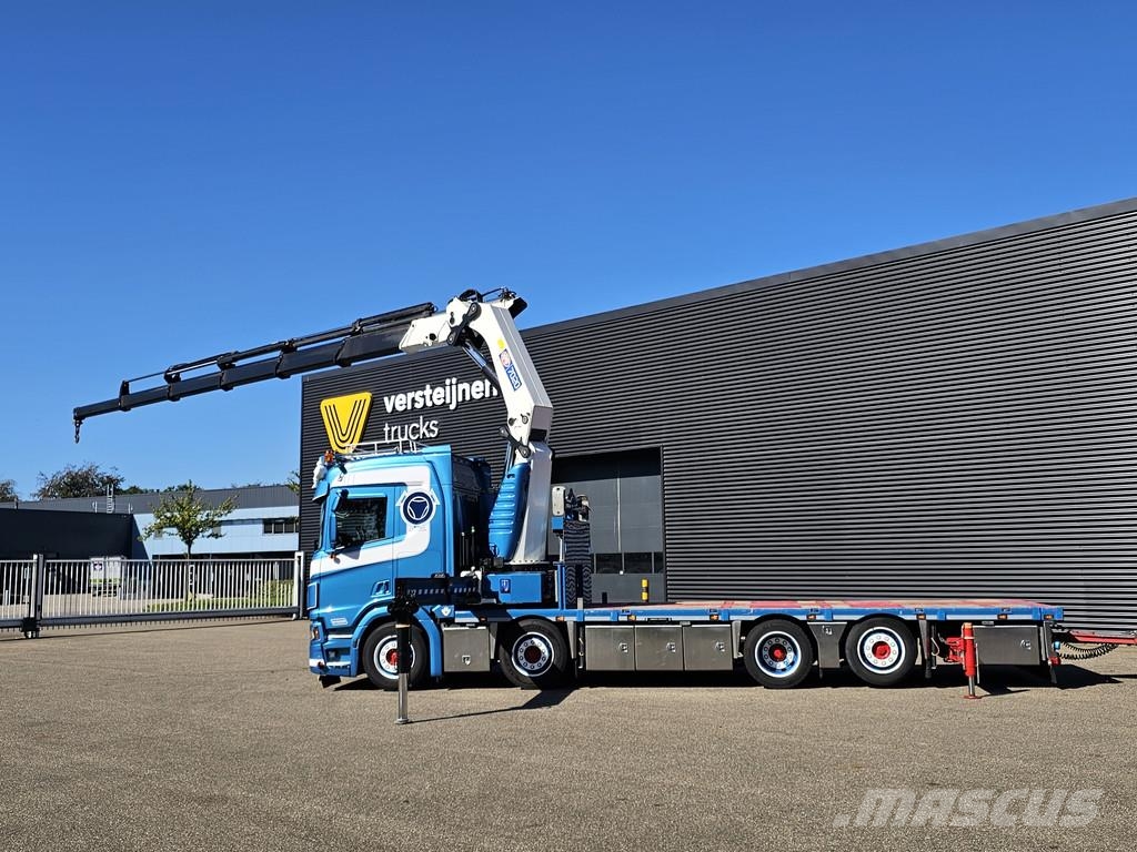 Scania R520 V8 8x2/6 / HMF 70 tm + JUMBO AANHANGER 크레인 트럭