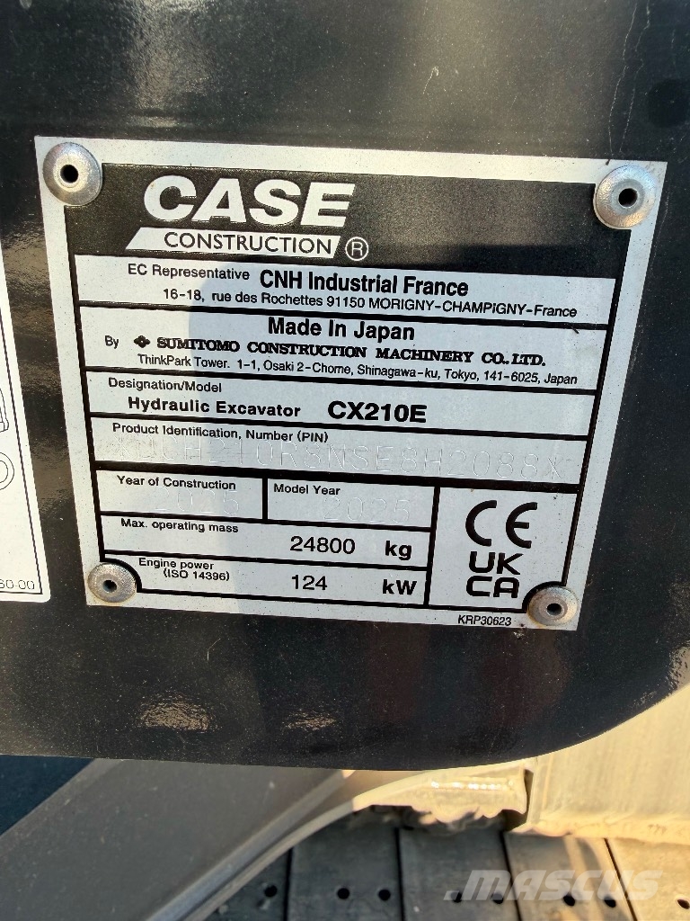 CASE CX 210 E Paletli ekskavatörler