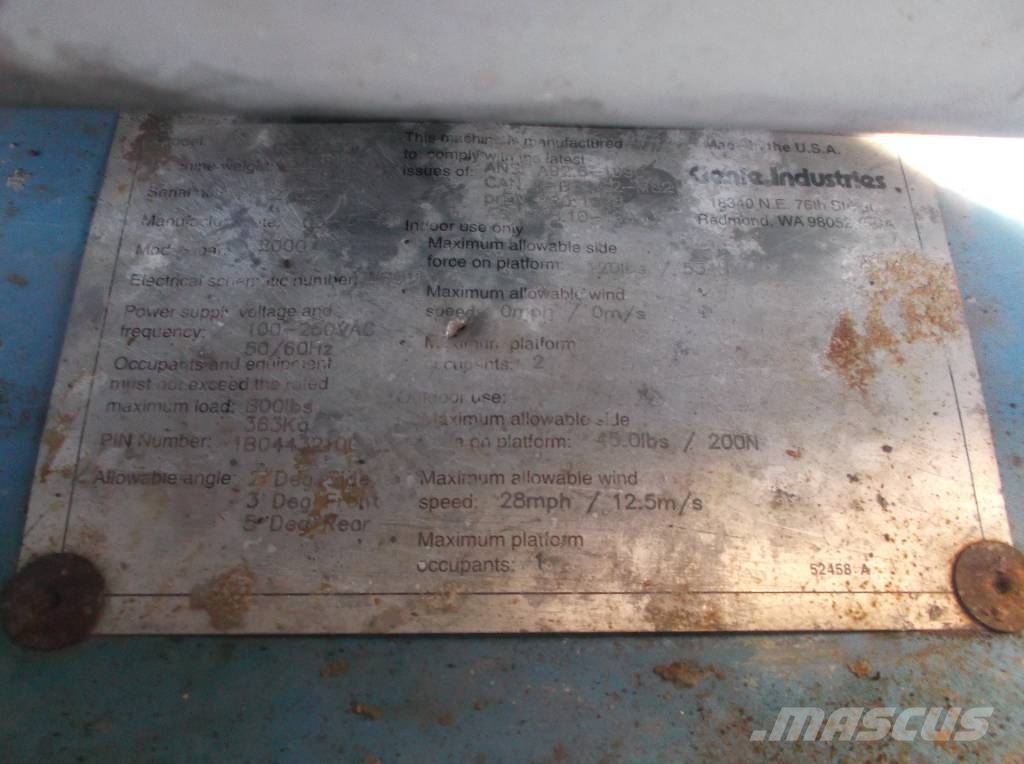 Genie GS 2032    V-2790  EO Henkilönostimet ja nostolaitteet