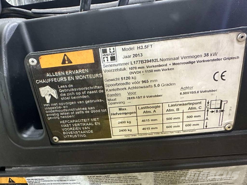 Hyster H3.5FT LPG forklifts