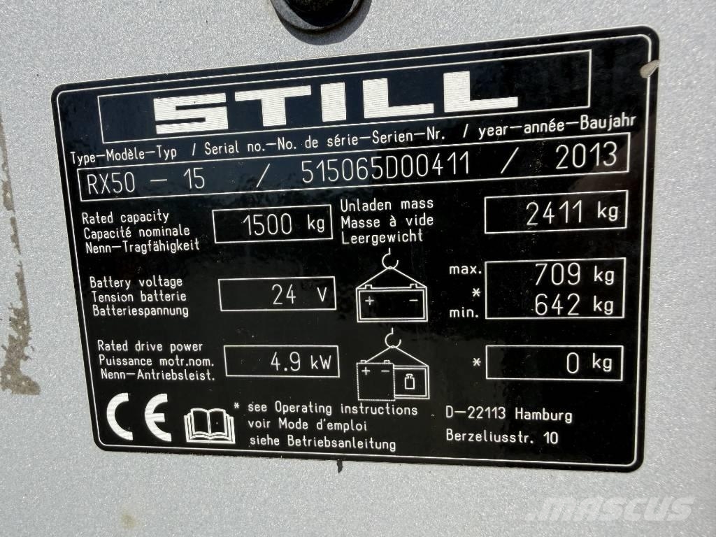 Still RX 50-15 1500kg Triplo / sideshift Chariots élévateurs électriques