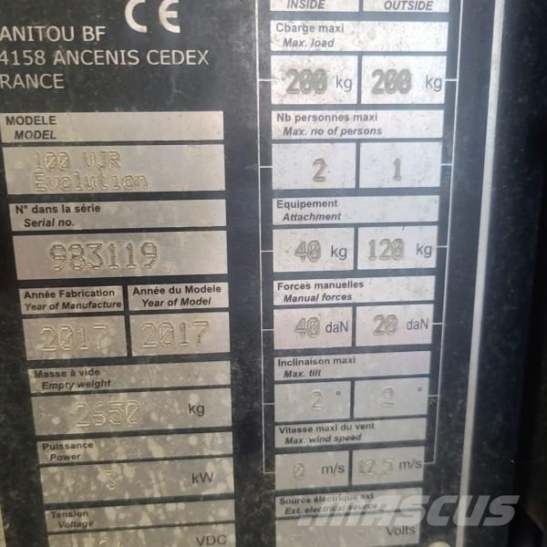 Manitou 100VJR Zglobne dvižne ploščadi