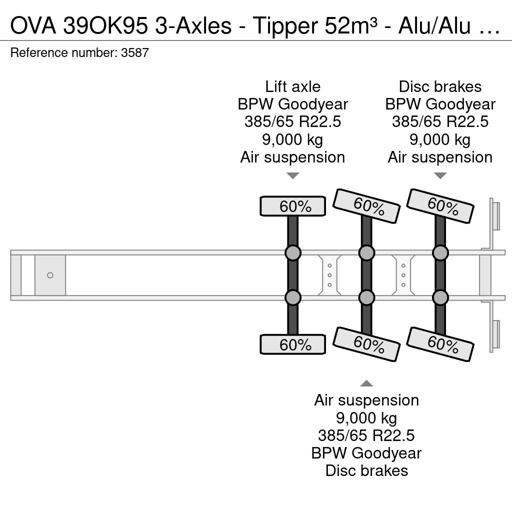 OVA 39OK95 3-Axles - Tipper 52m³ - Alu/Alu - Lift-Axle Tipper semi-trailers