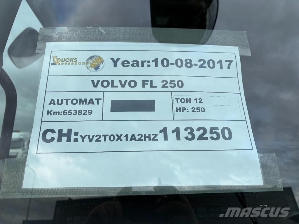 Volvo FL 250 + 12t + 6cyl + BOX 7.28 + EURO 6 4x in stoc Sanduk kamioni