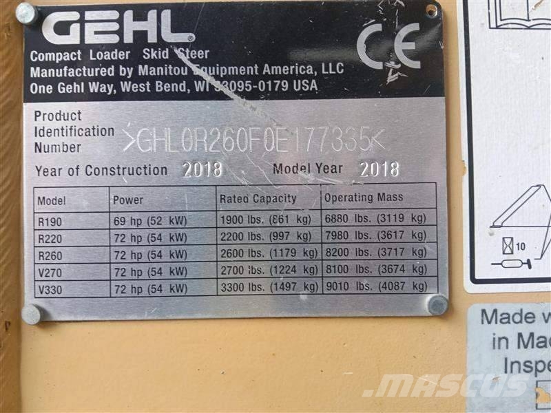 Gehl R 260 Skid steer loderler