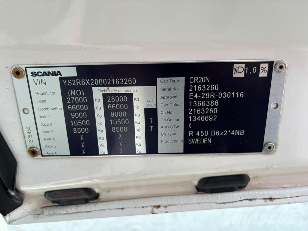 Scania R 450 6x2*4 RETARDER Φορτηγά για εμπορευματοκιβώτια