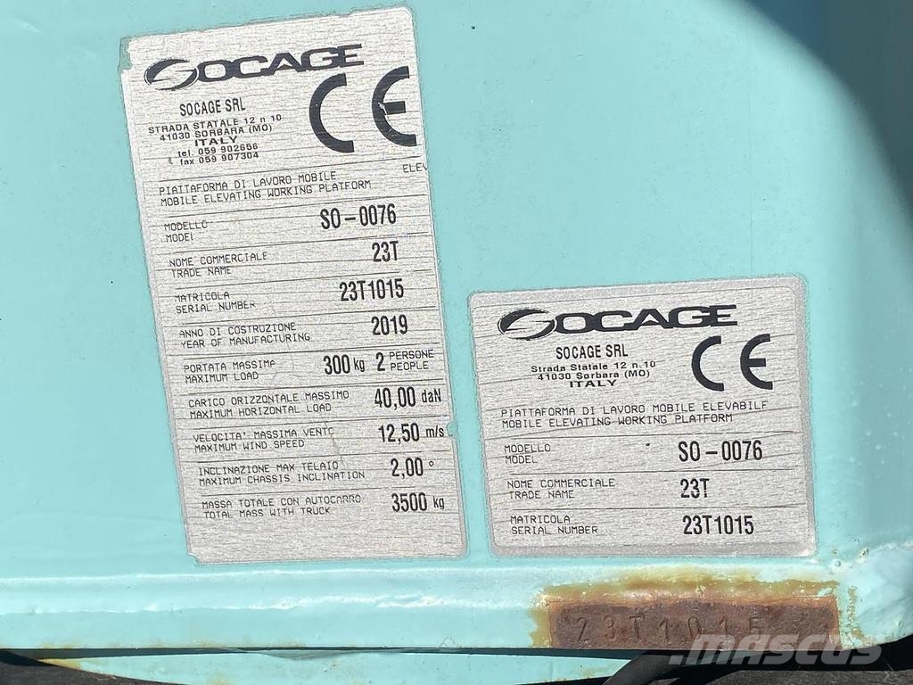 Socage 23T, Autohoogwerker, 23 meter Plataforma de trabajo articulada
