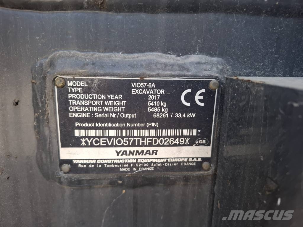 Yanmar vio 57-6A Mini ekskavatörler, 7 tona dek