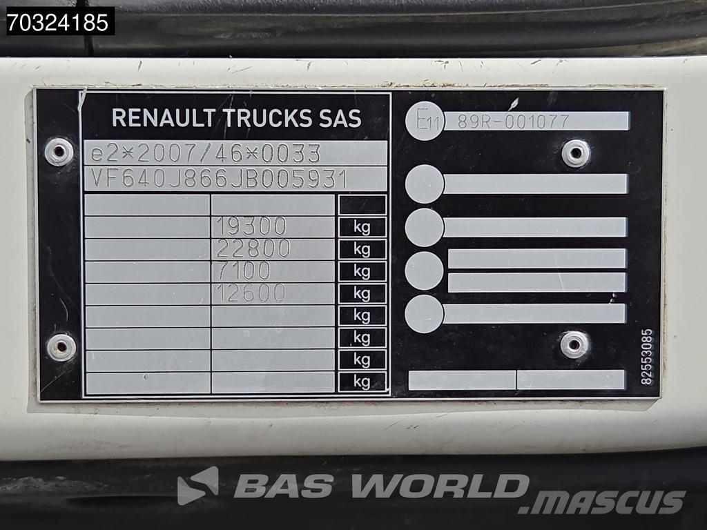 Renault D 280 D 4X2 18t Cambio Automático Plataforma Eleva شاحنات ذات هيكل صندوقي