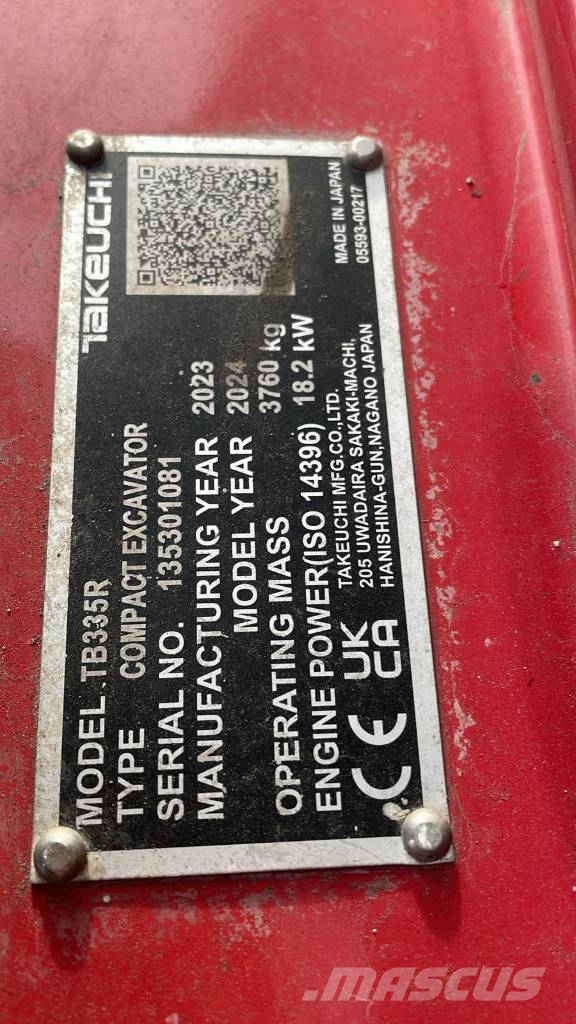 Takeuchi TB 335 R Εκσκαφείς με ερπύστριες
