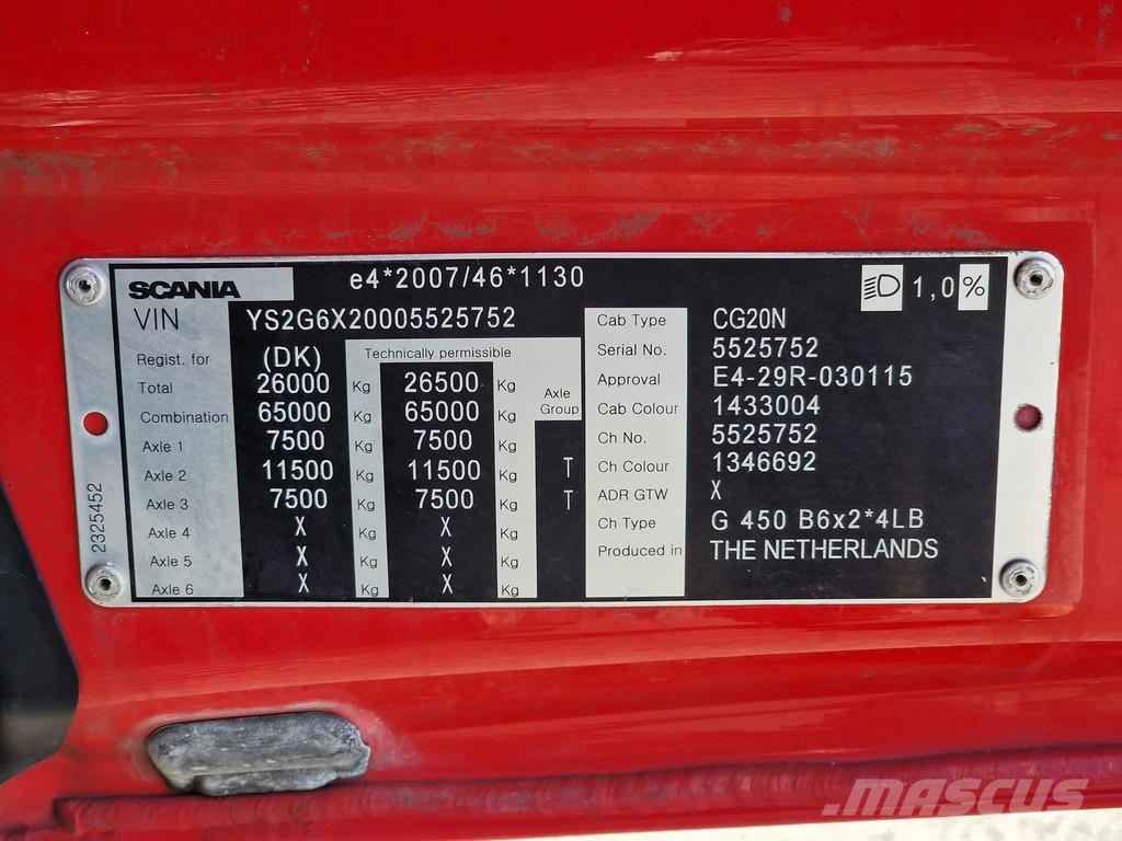Scania G450 NGS 6x2*4 BDF - Retarder - Loadlift - Full ai 탑차 트럭