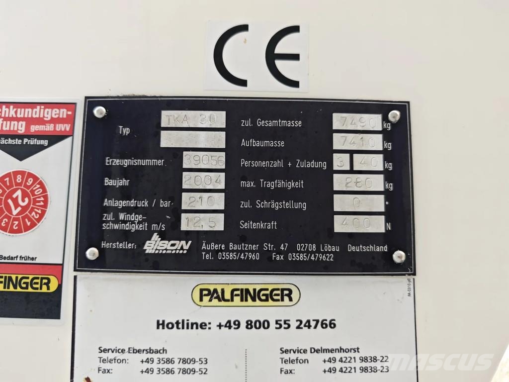 MAN LE 8.180 4x2 Bison Palfinger TKA 30 Autoplošiny