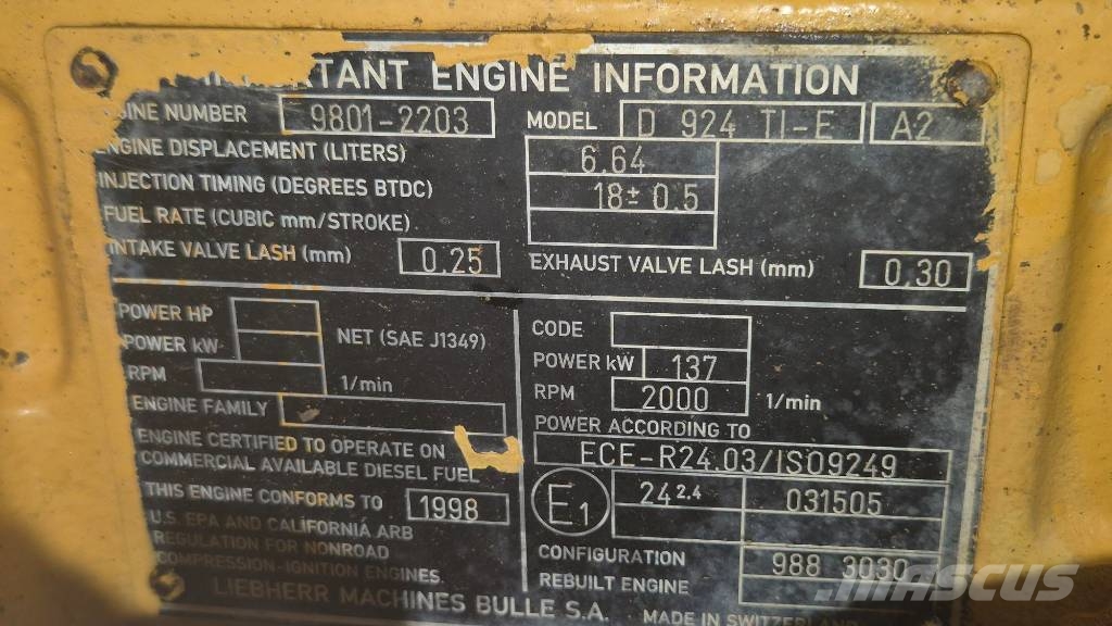 Liebherr D924 TIE A2 엔진