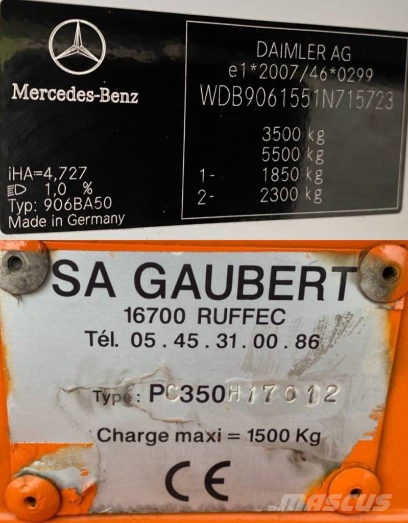 Mercedes-Benz SPRINTER 514Cdi / GAUBERT PC350 endommagée Camion porte engin