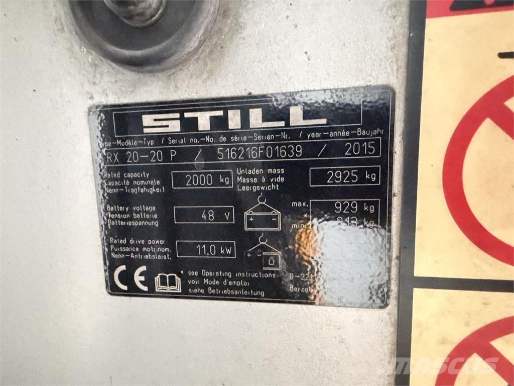 Still RX 20-20 P شاحنات ذات رافعات شوكية تعمل بالكهرباء