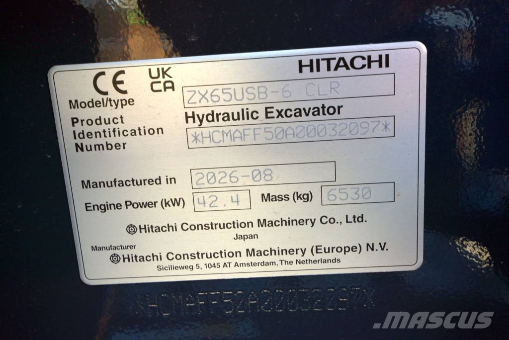 Hitachi ZX 65 USB-6 小型挖土機/掘鑿機<7t(小型挖掘機)