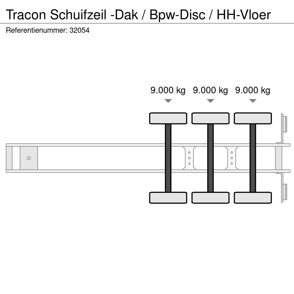 Tracon Schuifzeil -Dak / Bpw-Disc / HH-Vloer نصف مقطورات بباب جانبي