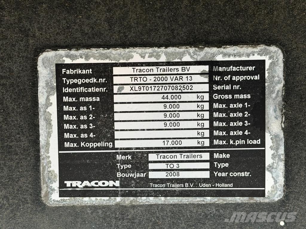 Tracon Schuifzeil -Dak / Bpw-Disc / HH-Vloer نصف مقطورات بباب جانبي
