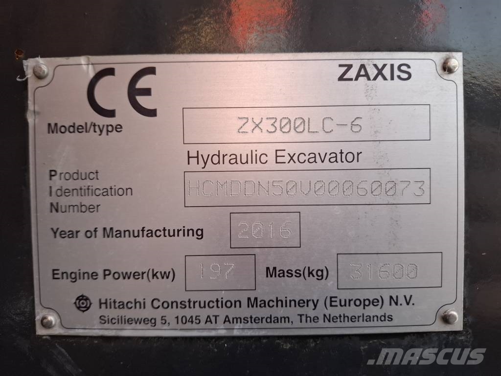 Hitachi ZX 300 LC-6 / Pyörittäjä, Rasvari, Kauha Bageri guseničari
