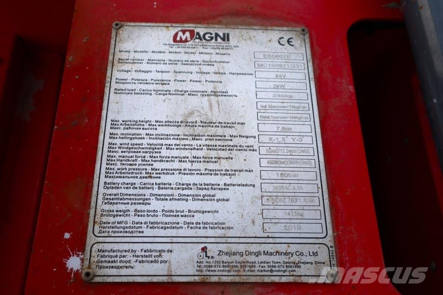 Magni ES0807E 7.8m Working Height, 230kg Capacity, Non M Saxliftar