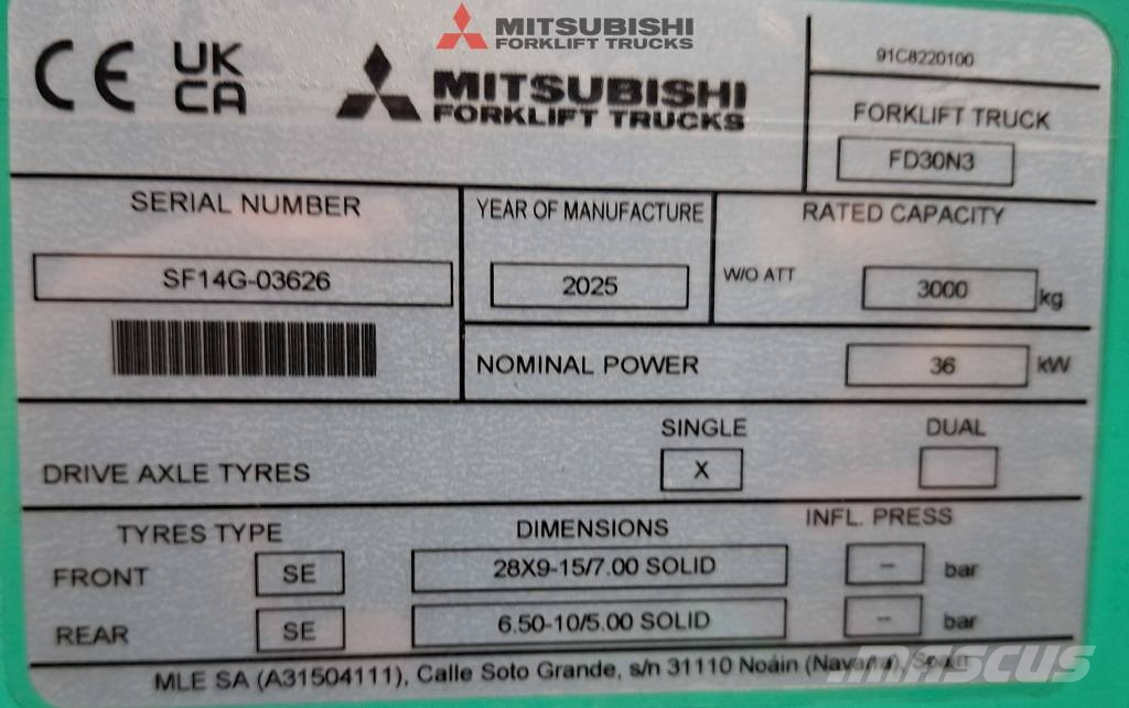Mitsubishi FD 30 N3 شاحنات الديزل