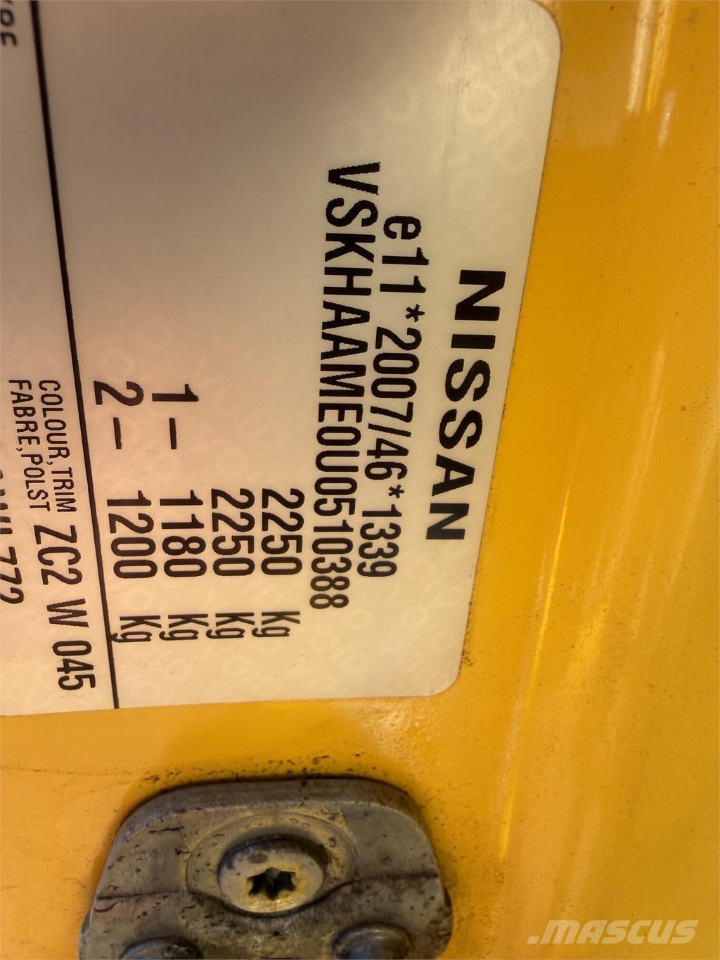 Nissan e-NV200 VIN 388 Personbilar