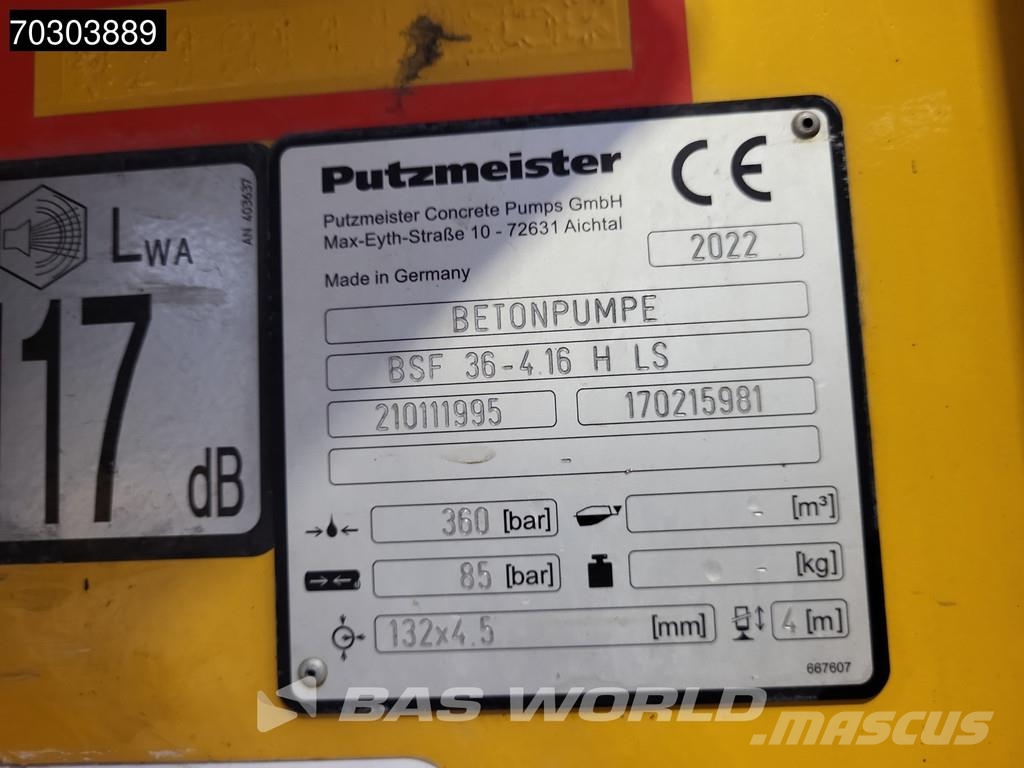 Mercedes-Benz Arocs 2640 Arocs 6X4 Belgium Truck 36mtr Putzmeist مضخات خرسانة