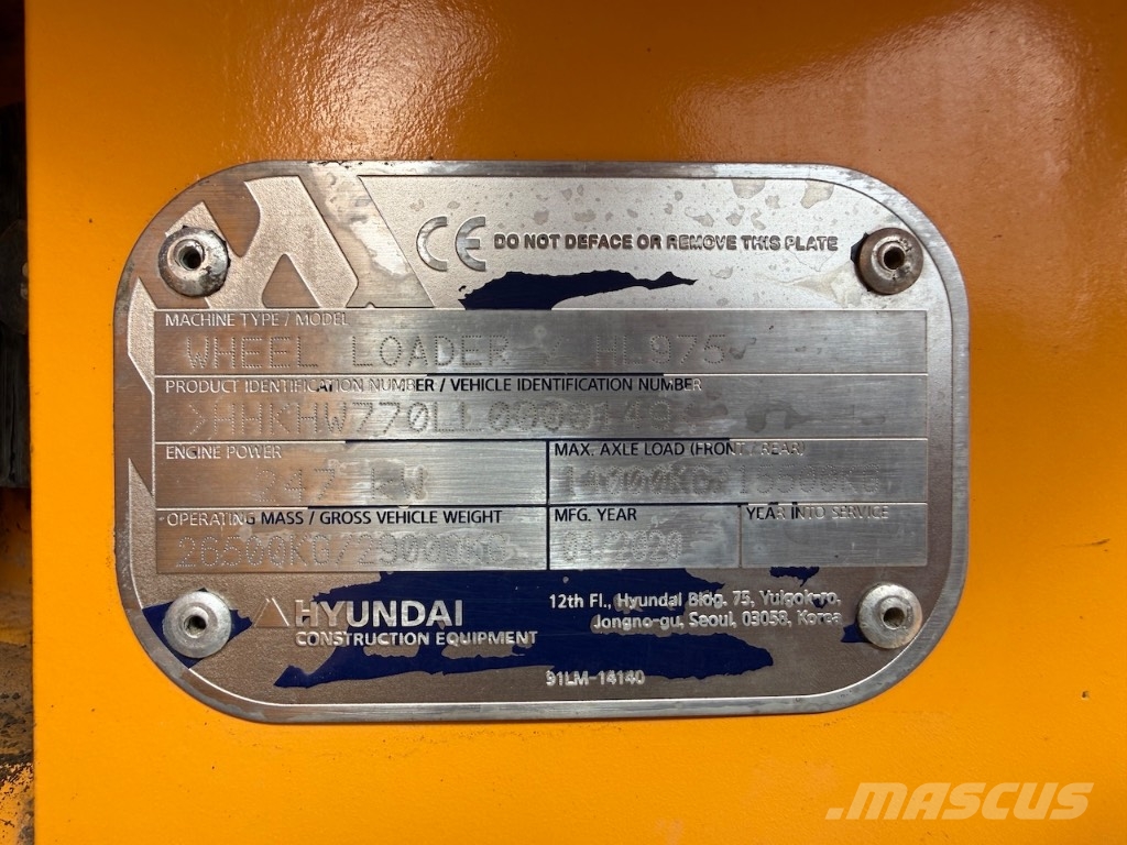 Hyundai HL 975 - HL975 - HL 970 - HL 980 Chargeuse sur pneus