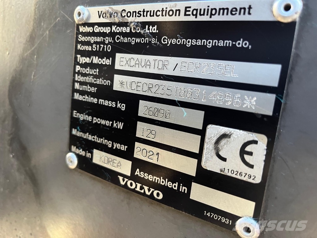 Volvo ECR 235 SEL Rupsgraafmachines