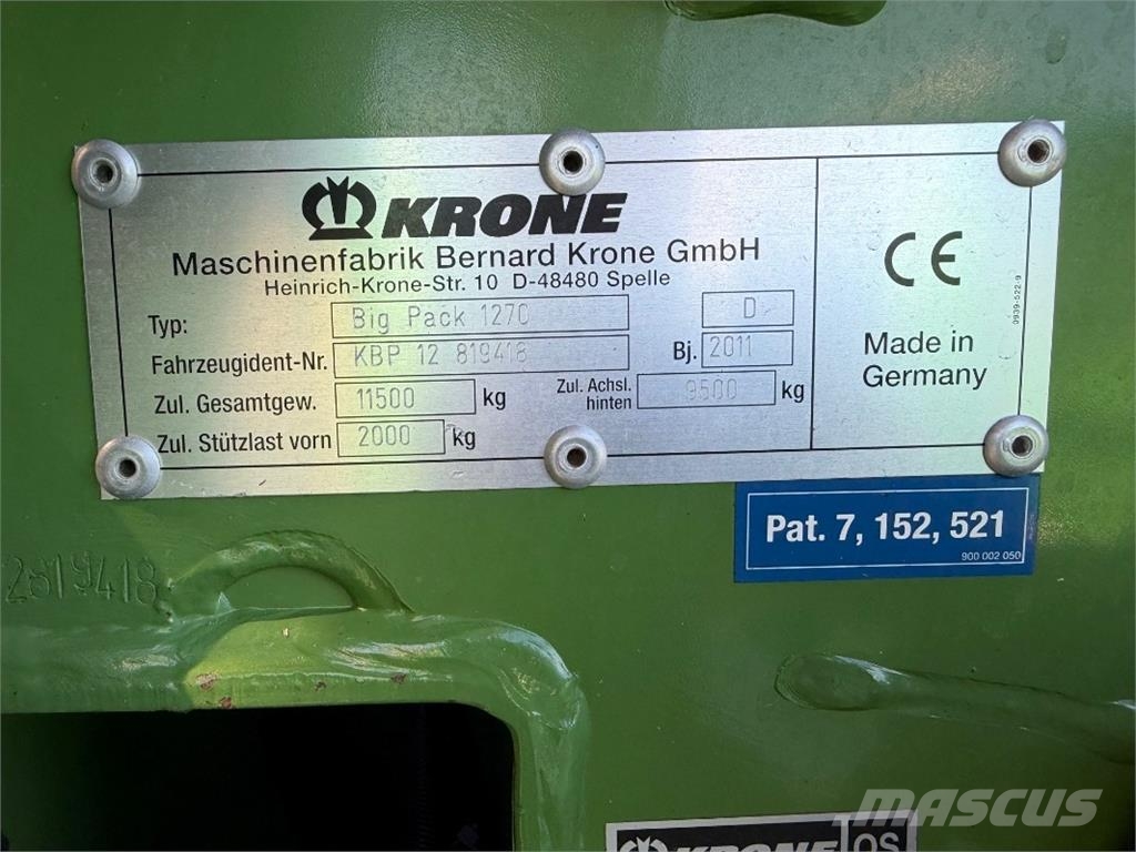 Krone Big Pack 1270 XC Multiballe Küp balya makinalari