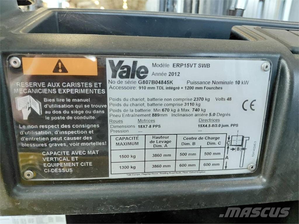 Yale ERP15VTSWB Muut haarukkatrukit