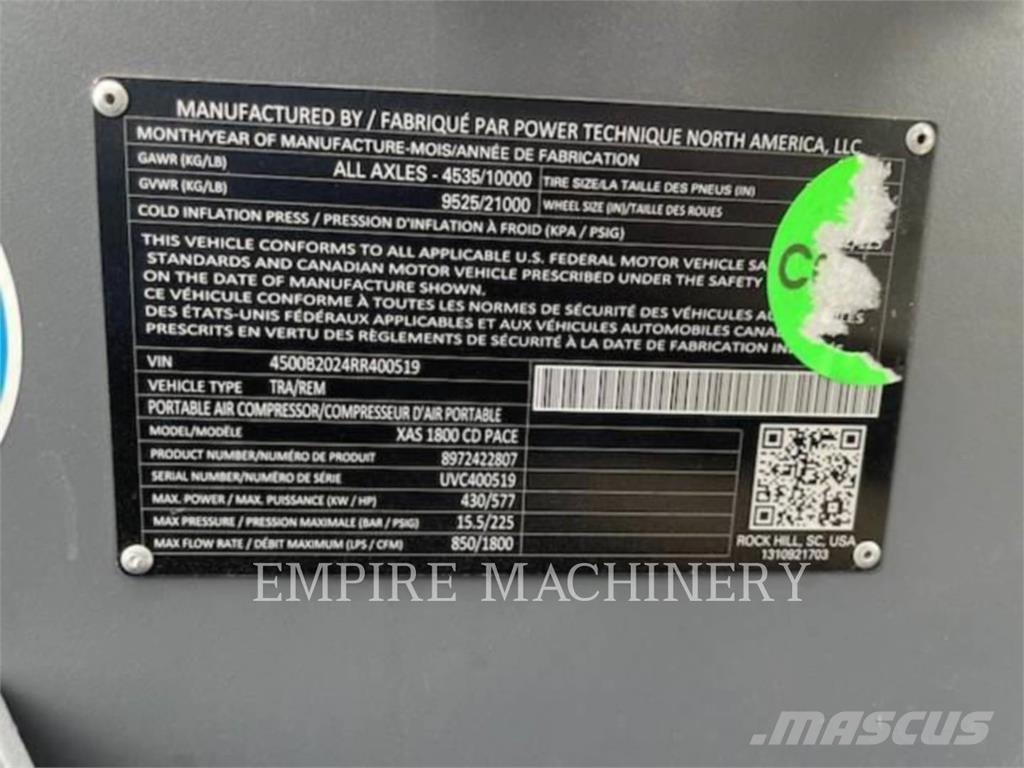 Atlas Copco XAS1800CD مكابس