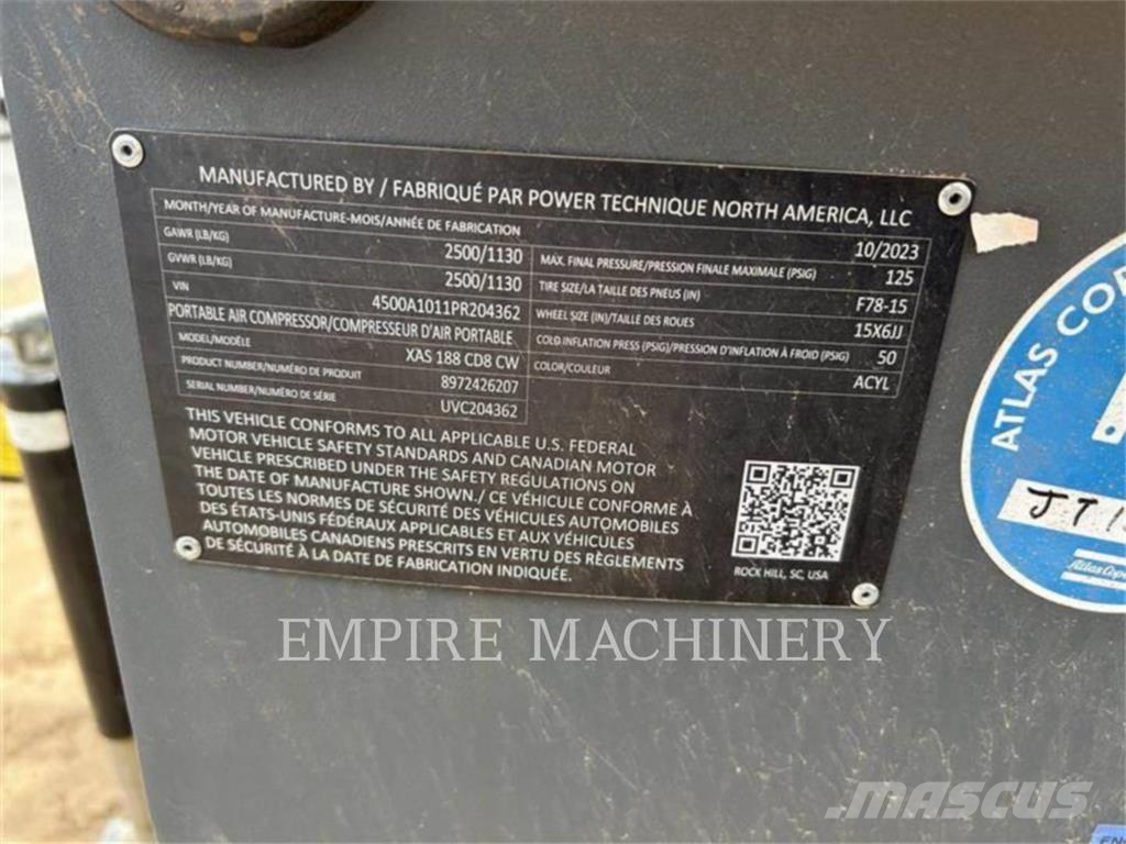Atlas Copco XAS188CD 空氣壓縮機
