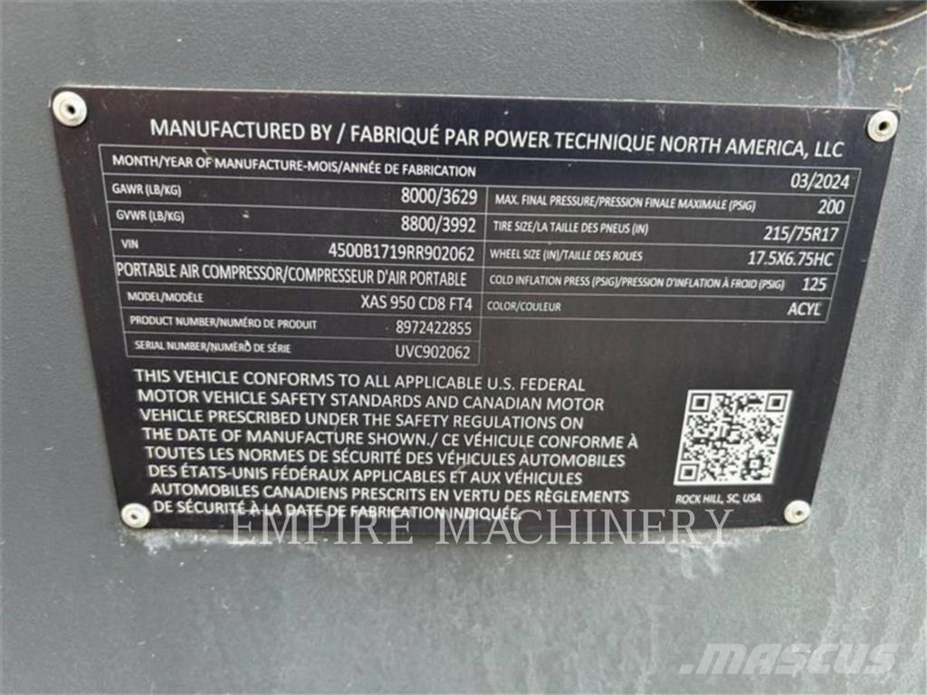 Atlas Copco XAS950CD مكابس