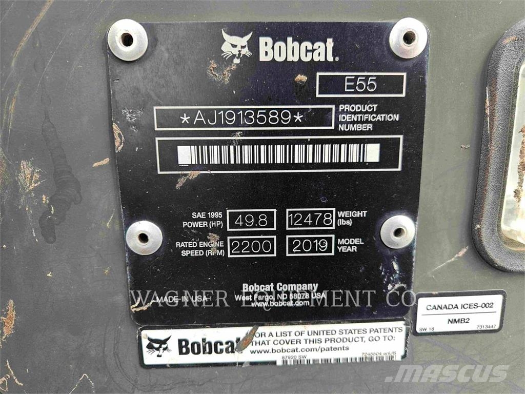 Bobcat E55 Bagri goseničarji