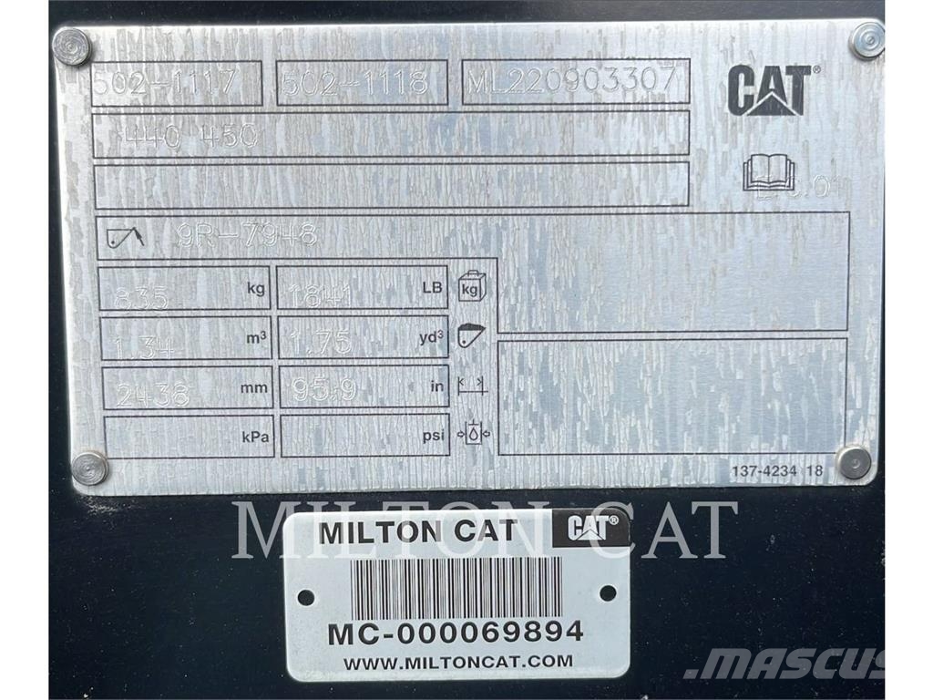 CAT 1.75 YD3 GP BUCKET W/ BOCE, IT Godet