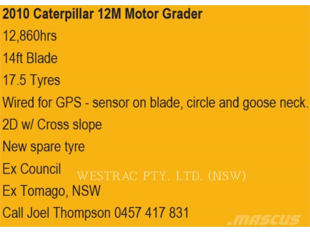 CAT 12M Greiderid