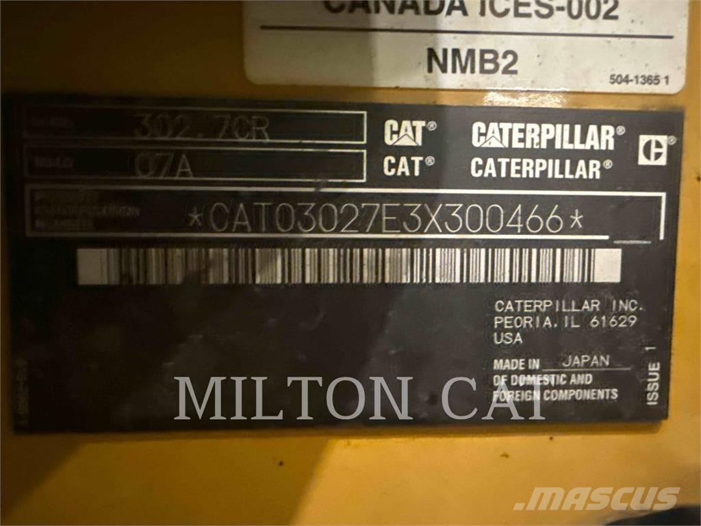 CAT 302.7 Excavadoras sobre orugas