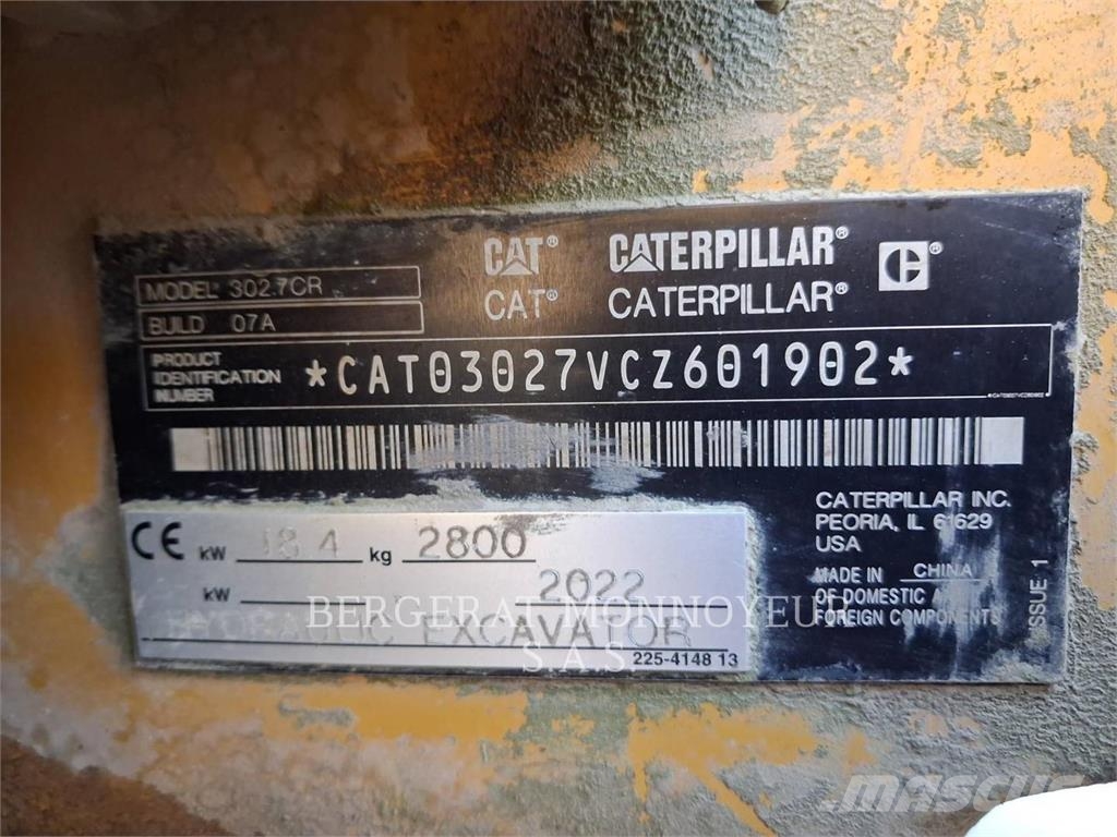 CAT 302.7 Mini pelle < 7t