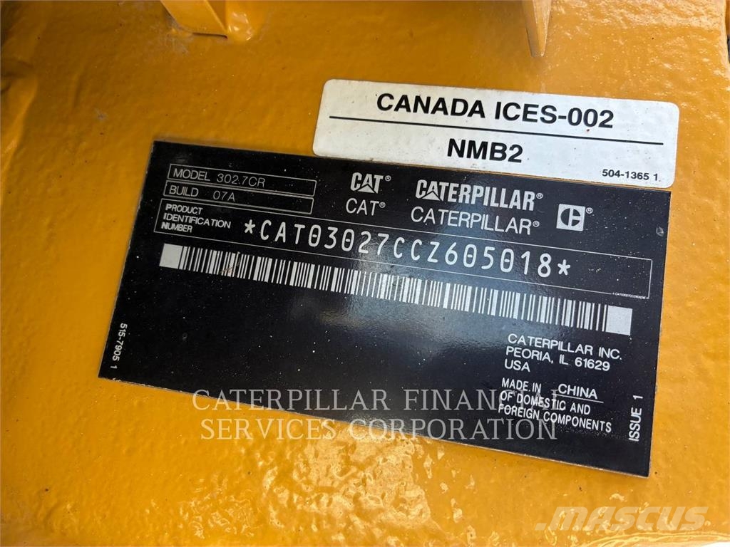 CAT 302.7-07CR Kāpurķēžu ekskavatori