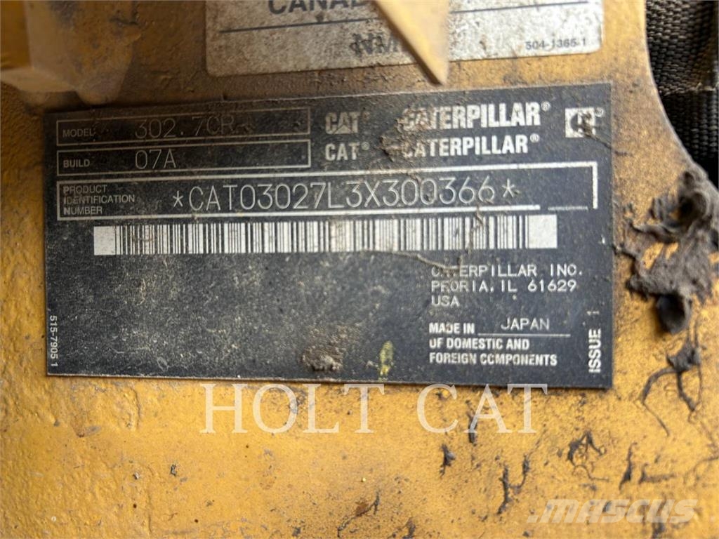 CAT 302.7 CR Kāpurķēžu ekskavatori