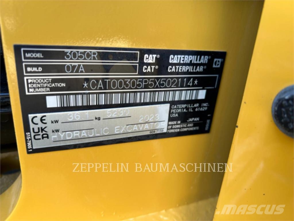 CAT 305CR-07A Kāpurķēžu ekskavatori