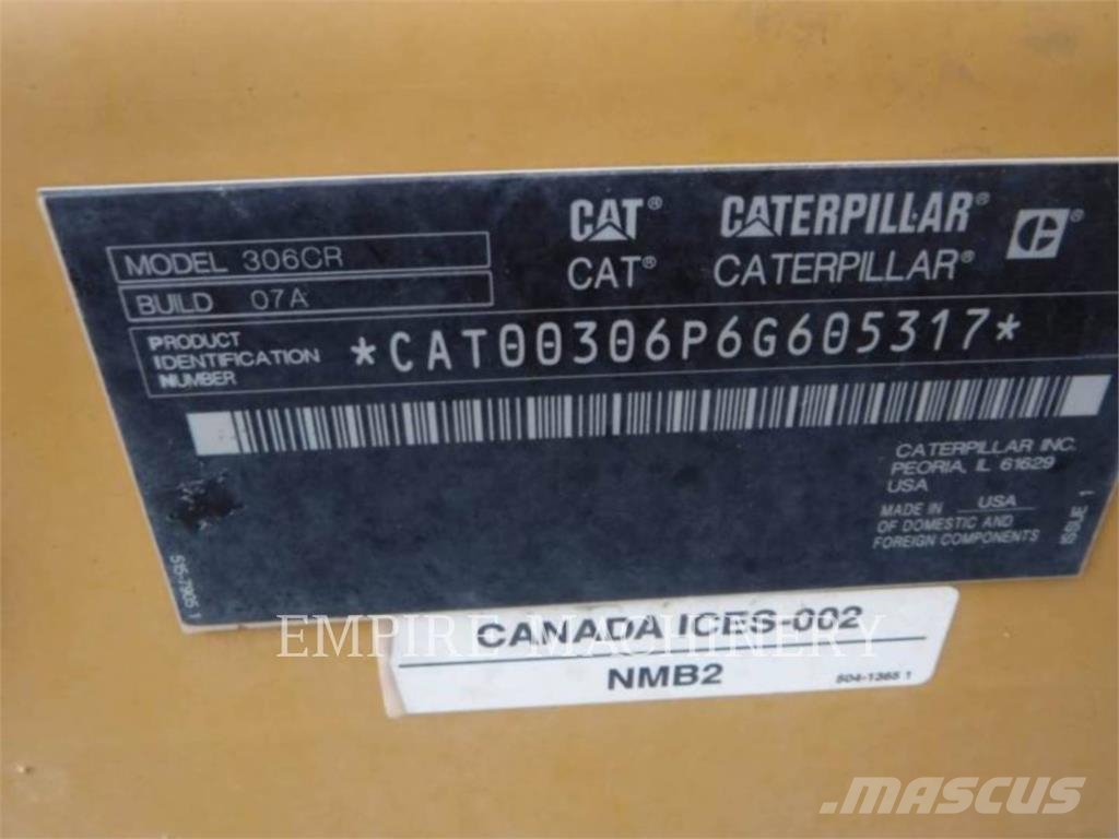 CAT 306-07 CA 履帶式 挖土機/掘鑿機/挖掘機