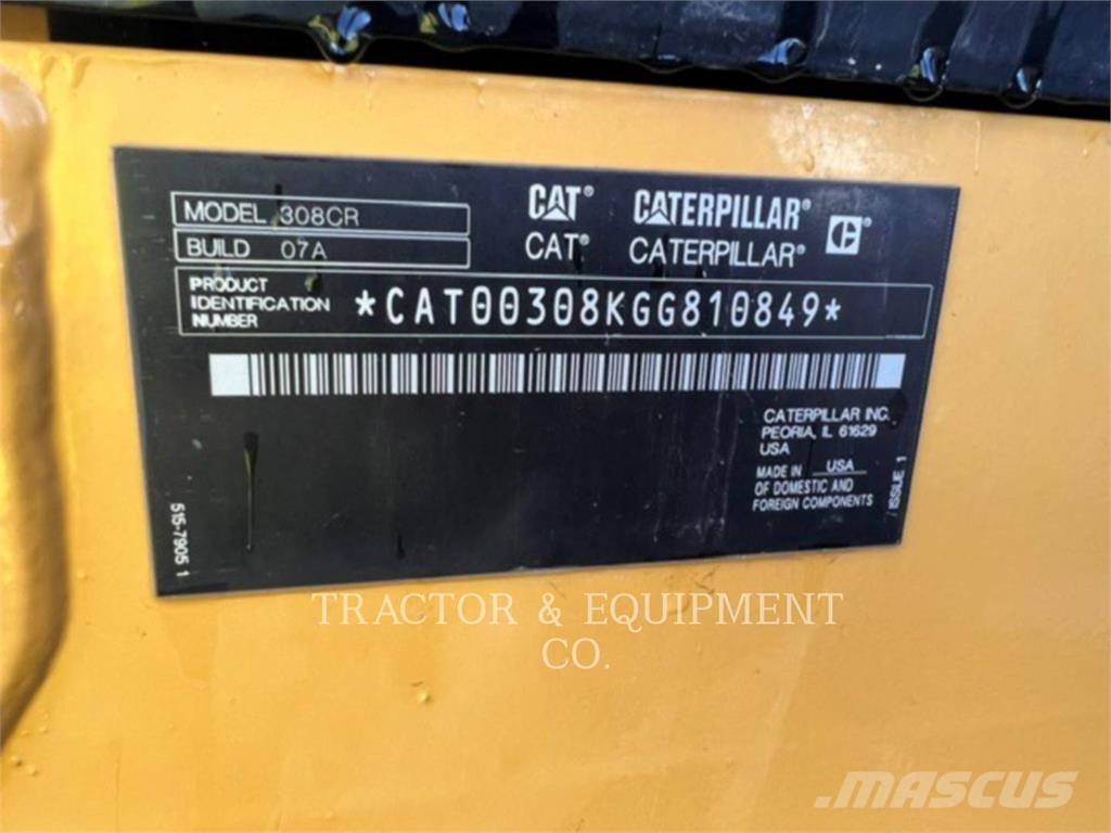 CAT 308 CRCB Kāpurķēžu ekskavatori