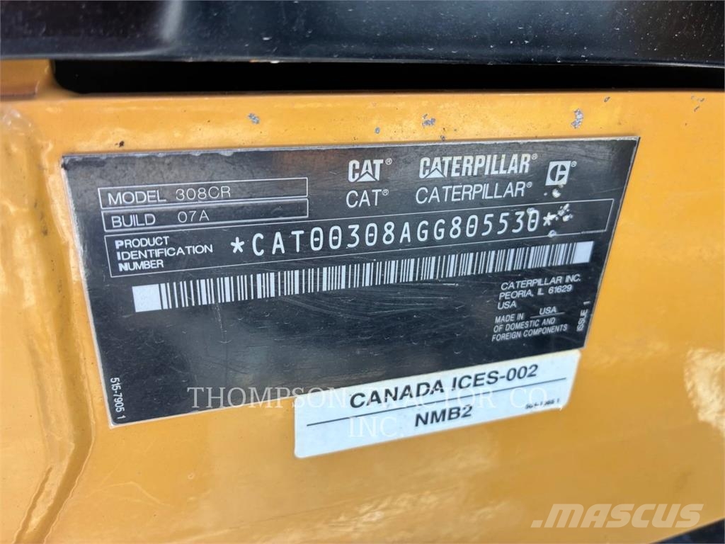 CAT 308CR Mini ekskavatori < 7 t